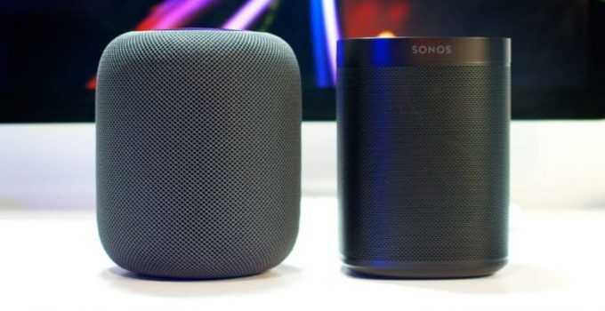 Comparación de altavoces inteligentes Sonos One y Apple HomePod